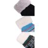 imageVerabella Boys Girls Sherpa Lined Fuzzy Cuff Winter Mittens Kids Knitted Gloves 3 Pairs3 Pairs Style8