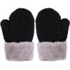 imageVerabella Boys Girls Sherpa Lined Fuzzy Cuff Winter Mittens Kids Knitted Gloves 3 Pairs3 Pairs Style8