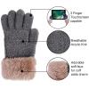 imageVerabella Boys Kint Gloves Girls Stretch Touchscreen Winter Knit Gloves wFur Cuff HeatherBlueTeal