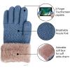 imageVerabella Boys Touchscreen Gloves 2 Pack Kids Magic Stretch Knit Gloves wFur Cuff HeatherBlue