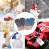 imageVerabella Boys Touchscreen Gloves 2 Pack Kids Magic Stretch Knit Gloves wFur Cuff HeatherBlue