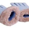 imageVerabella Girls Knit Gloves 3 Pack Kids Stretch Touchscreen Winter Gloves wFur Cuff Dark PinkPinkLight Blue