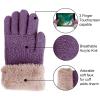 imageVerabella Kids Winter Gloves 3 Pack Girl Stretch Touchscreen Knit Gloves wFur Cuff PurpleRedBlue