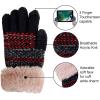 imageVerabella Knit Gloves for Girls 2 Pack Boys Touchscreen Knit Magic Gloves wFur Cuff TealBlack