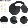 imageVerabella Sun Visors for Women UV Protection Wide Brim Ponytail Beach Hat Roll Up Packable Straw Visor HatBlack