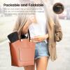 imageVerabella Sun Visors for Women UV Protection Wide Brim Ponytail Beach Hat Roll Up Packable Straw Visor HatBlack
