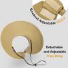 imageVerabella Sun Visors for Women UV Protection Wide Brim Ponytail Beach Hat Roll Up Packable Straw Visor HatNatural