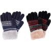 imageVerabella Knit Gloves for Girls 2 Pack Boys Touchscreen Knit Magic Gloves wFur Cuff TealBlack