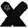 imageAnimal Hood Hat Scarf and Mitten Gloves 3in1 Multifunction Furry HoodieBlack Cat