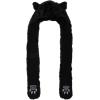 imageAnimal Hood Hat Scarf and Mitten Gloves 3in1 Multifunction Furry HoodieBlack Cat