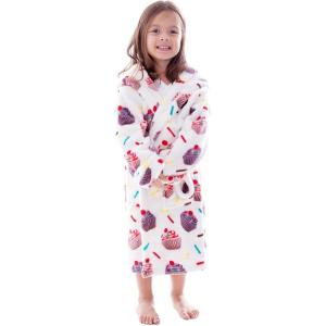 imageVerabella Boys Girls Plush Soft Fleece Printed Hooded Cover upCupcakeswhite