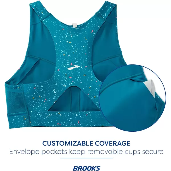 Brooks Womens 3 Pocket Sports Bra for Running Workouts ampamp SportsLagoon Speckle Print