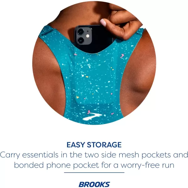 Brooks Womens 3 Pocket Sports Bra for Running Workouts ampamp SportsLagoon Speckle Print