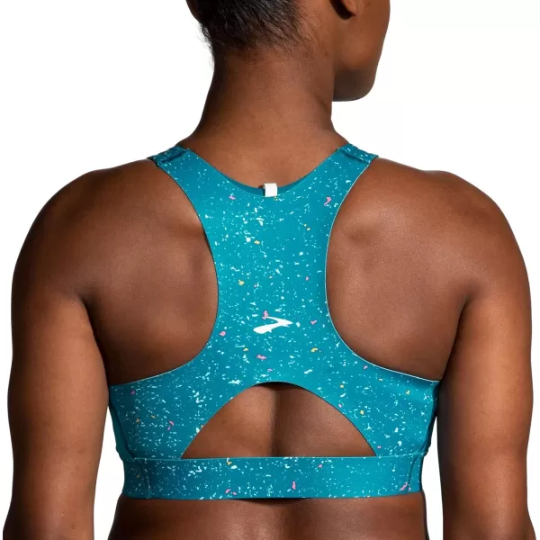 Brooks Womens 3 Pocket Sports Bra for Running Workouts ampamp SportsLagoon Speckle Print