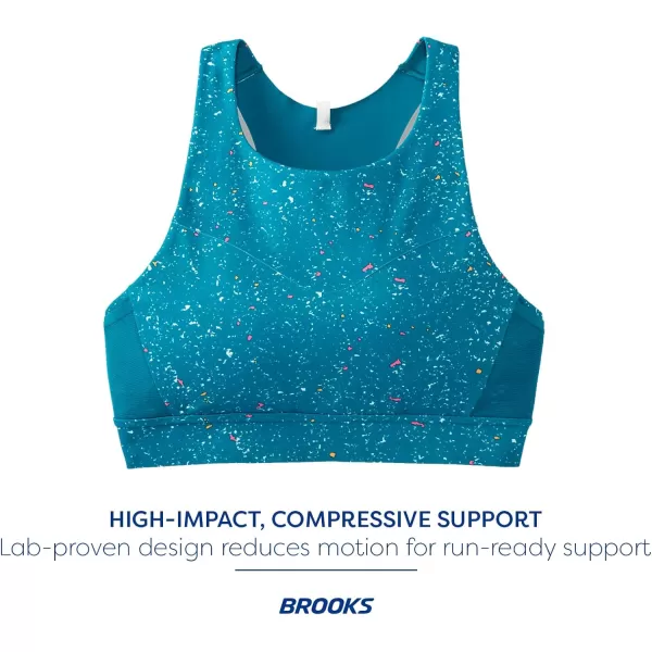 Brooks Womens 3 Pocket Sports Bra for Running Workouts ampamp SportsLagoon Speckle Print