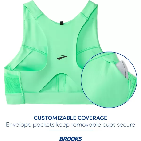 Brooks Womens 3 Pocket Sports Bra for Running Workouts ampamp SportsNeo Green