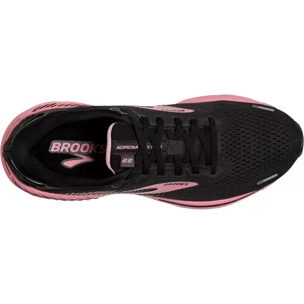 Brooks Womens Adrenaline GTS 22 Supportive Running ShoeBlackDianthusSilver