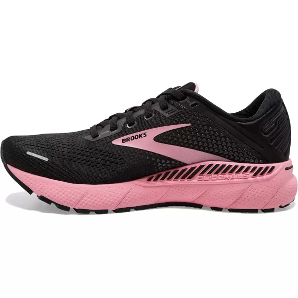 Brooks Womens Adrenaline GTS 22 Supportive Running ShoeBlackDianthusSilver