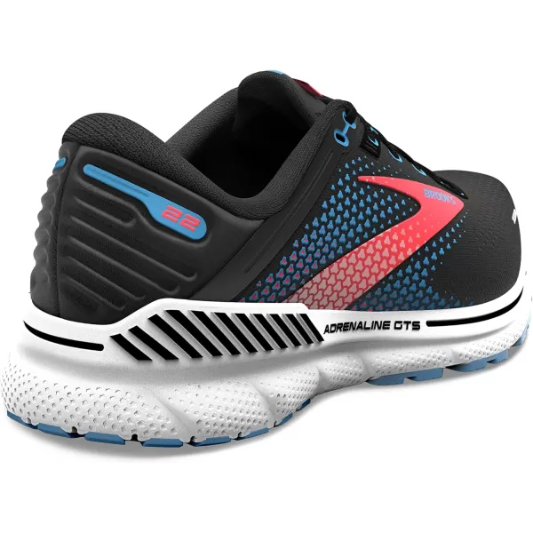 Brooks Womens Adrenaline GTS 22 Supportive Running ShoeBlackLake BlueCoral