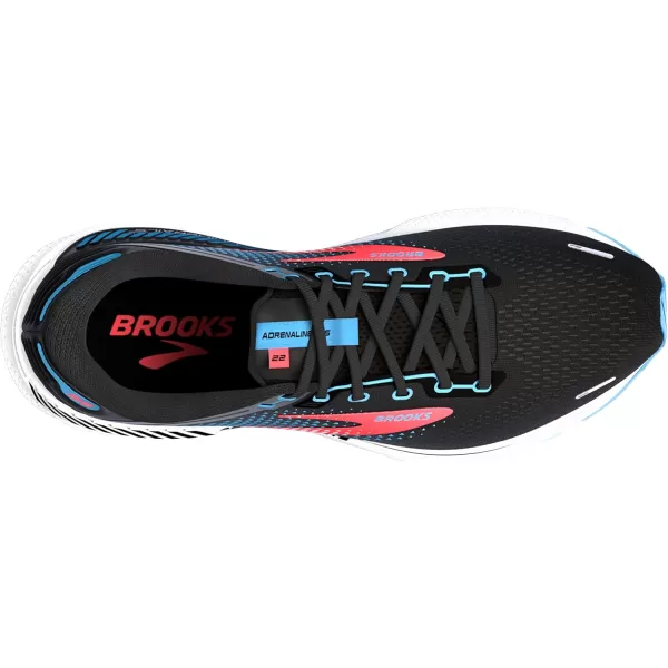 Brooks Womens Adrenaline GTS 22 Supportive Running ShoeBlackLake BlueCoral