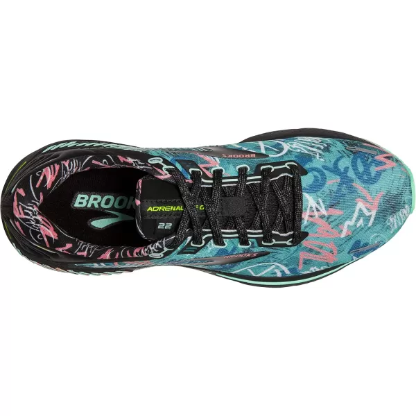 Brooks Womens Adrenaline GTS 22 Supportive Running ShoeBlackYuccaFlamingo Pink