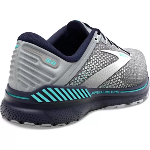 Brooks Womens Adrenaline GTS 22 Supportive Running ShoeGreyPeacoatAruba
