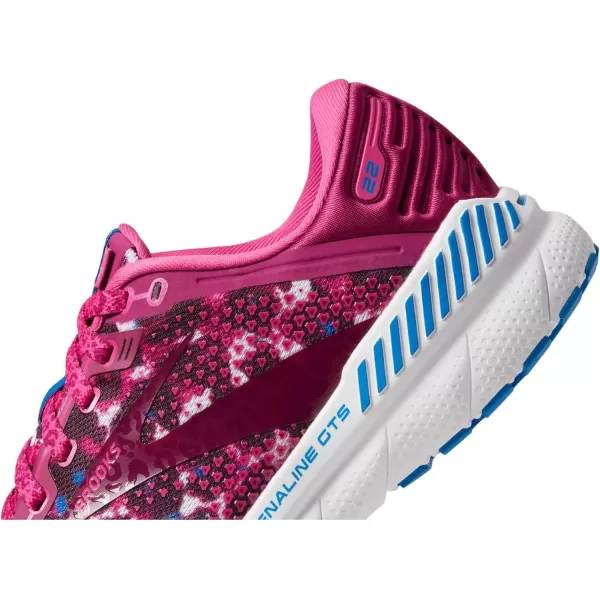 Brooks Womens Adrenaline GTS 22 Supportive Running ShoeMagentaWhiteRaspberry