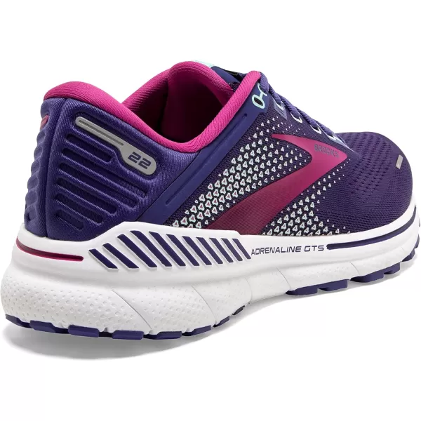 Brooks Womens Adrenaline GTS 22 Supportive Running ShoeNavyYuccaPink