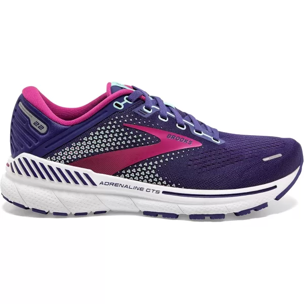 Brooks Womens Adrenaline GTS 22 Supportive Running ShoeNavyYuccaPink