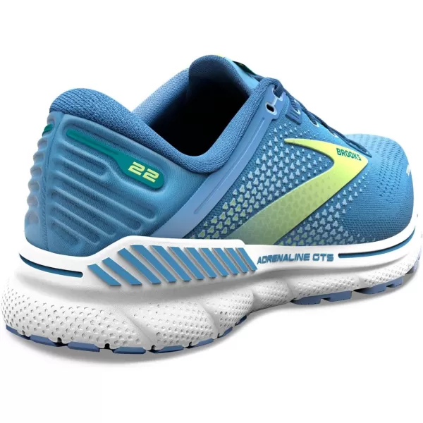 Brooks Womens Adrenaline GTS 22 Supportive Running ShoeSilver Lake BlueGreenWhite