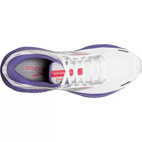 Brooks Womens Adrenaline GTS 22 Supportive Running ShoeWhiteCoralPurple