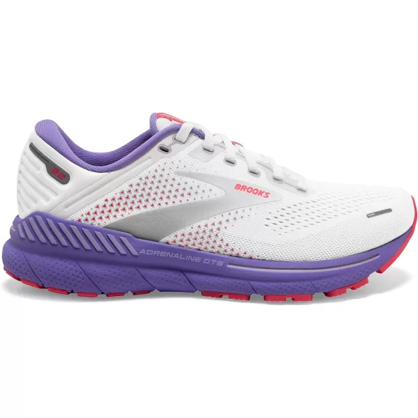 Brooks Womens Adrenaline GTS 22 Supportive Running ShoeWhiteCoralPurple
