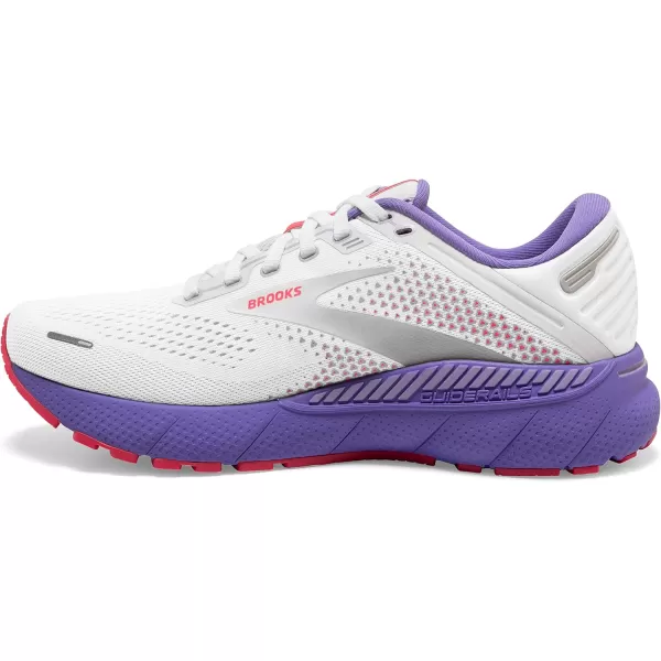 Brooks Womens Adrenaline GTS 22 Supportive Running ShoeWhiteCoralPurple