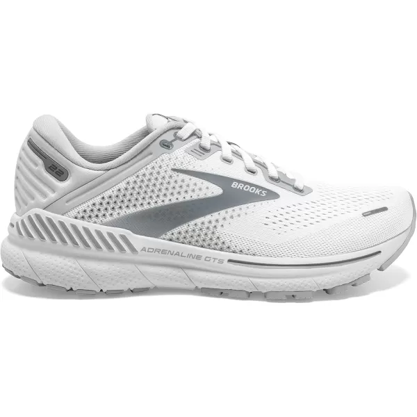 Brooks Womens Adrenaline GTS 22 Supportive Running ShoeWhiteOysterPrimer Grey