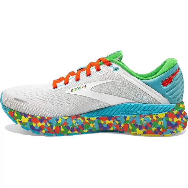 Brooks Womens Adrenaline GTS 22 Supportive Running ShoeWhiteRedGreen