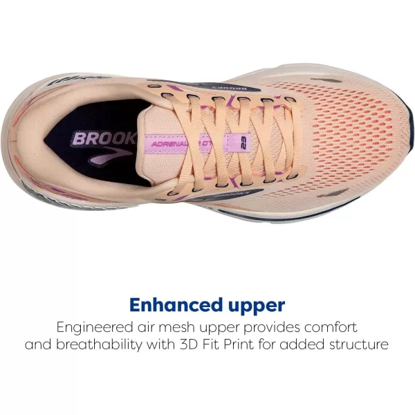 Brooks Womens Adrenaline GTS 23 Supportive Running ShoeApricotEstate BlueOrchid