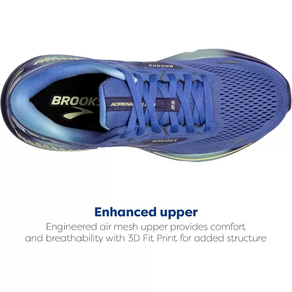 Brooks Womens Adrenaline GTS 23 Supportive Running ShoeBaja BlueWisteriaYellow Lime