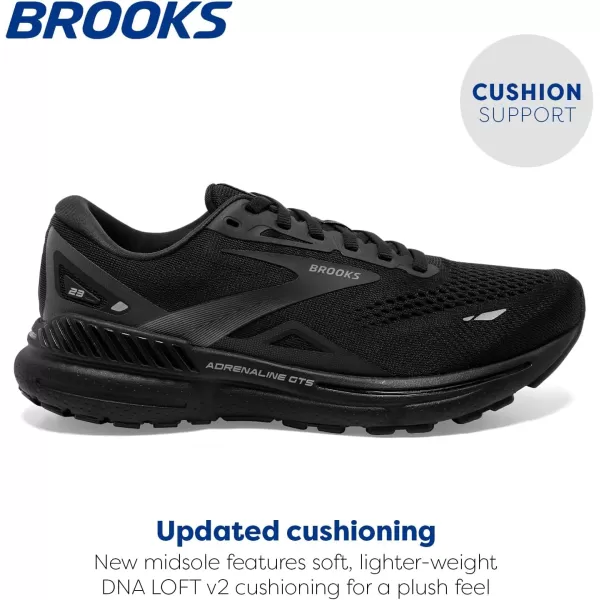 Brooks Womens Adrenaline GTS 23 Supportive Running ShoeBlackBlackEbony