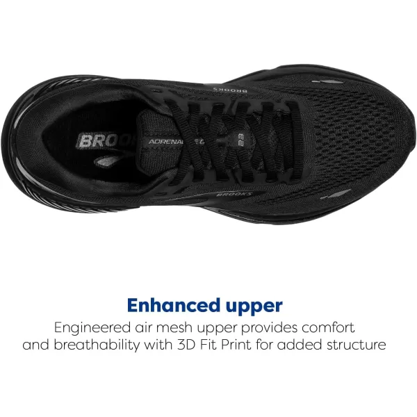 Brooks Womens Adrenaline GTS 23 Supportive Running ShoeBlackBlackEbony