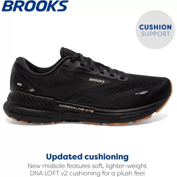 Brooks Womens Adrenaline GTS 23 Supportive Running ShoeBlackCreamBiscuit