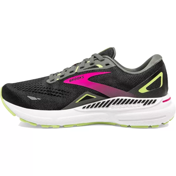 Brooks Womens Adrenaline GTS 23 Supportive Running ShoeBlackGunmetalSharp Green