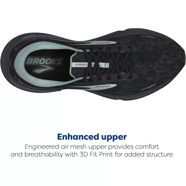 Brooks Womens Adrenaline GTS 23 Supportive Running ShoeBlackLight BluePurple