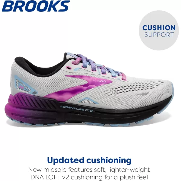 Brooks Womens Adrenaline GTS 23 Supportive Running ShoeBlackLight BluePurple