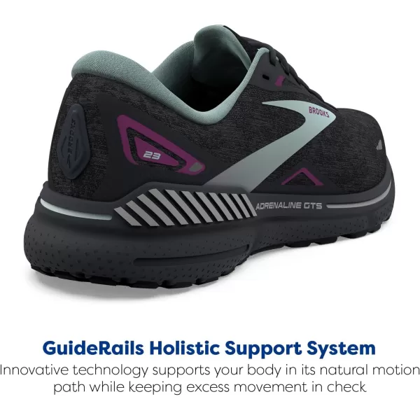 Brooks Womens Adrenaline GTS 23 Supportive Running ShoeBlackLight BluePurple