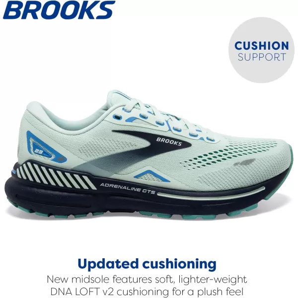 Brooks Womens Adrenaline GTS 23 Supportive Running ShoeBlue GlassNile BlueMarina