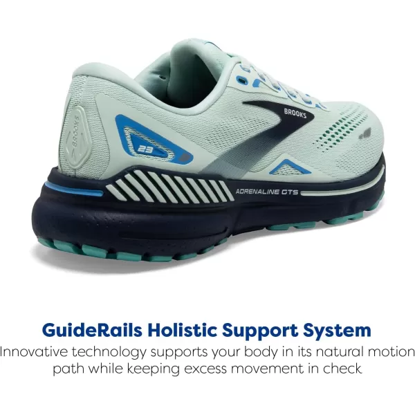 Brooks Womens Adrenaline GTS 23 Supportive Running ShoeBlue GlassNile BlueMarina