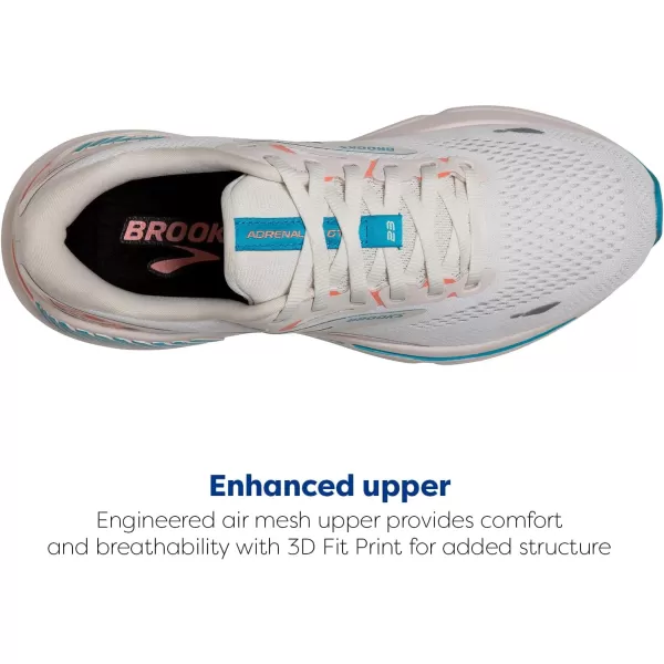 Brooks Womens Adrenaline GTS 23 Supportive Running ShoeCoconutPapayaBlue