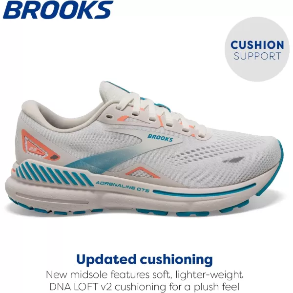 Brooks Womens Adrenaline GTS 23 Supportive Running ShoeCoconutPapayaBlue