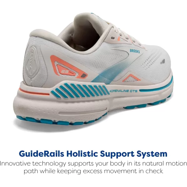 Brooks Womens Adrenaline GTS 23 Supportive Running ShoeCoconutPapayaBlue
