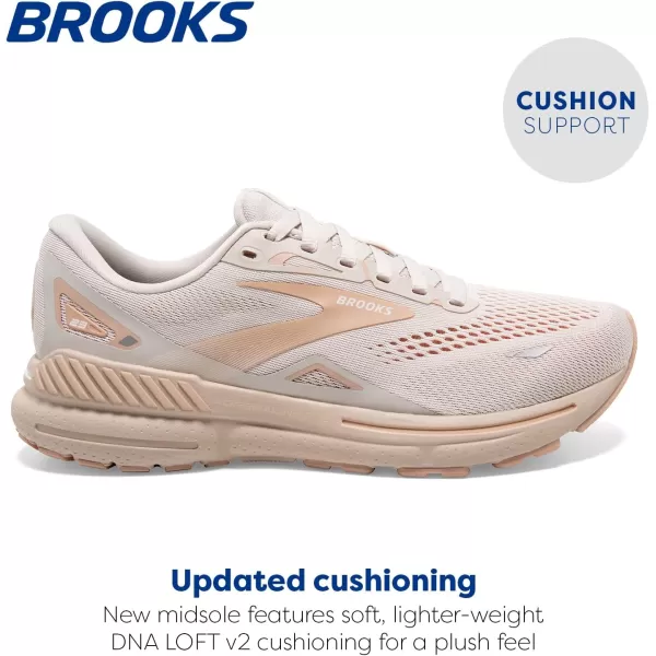 Brooks Womens Adrenaline GTS 23 Supportive Running ShoeCrystal GreyVillaWhite